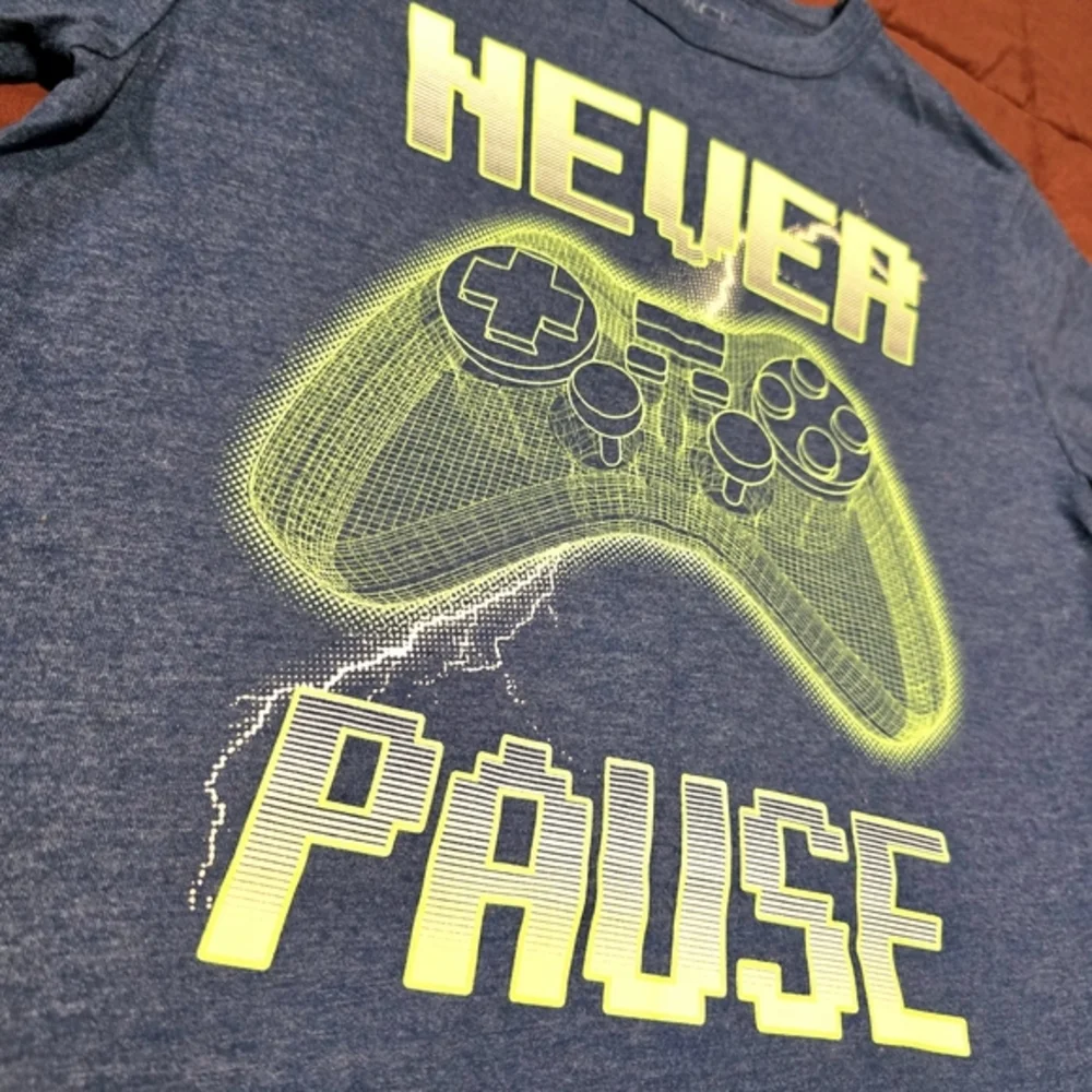 The Childrens Place Boys Never Pause Gamer Long Sleeve Shirt‎ Blue Size Medium